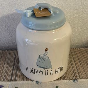 NWT Rae Dunn Disney Cinderella A Dream Is A Wish Ceramic Canister Cookie Jar